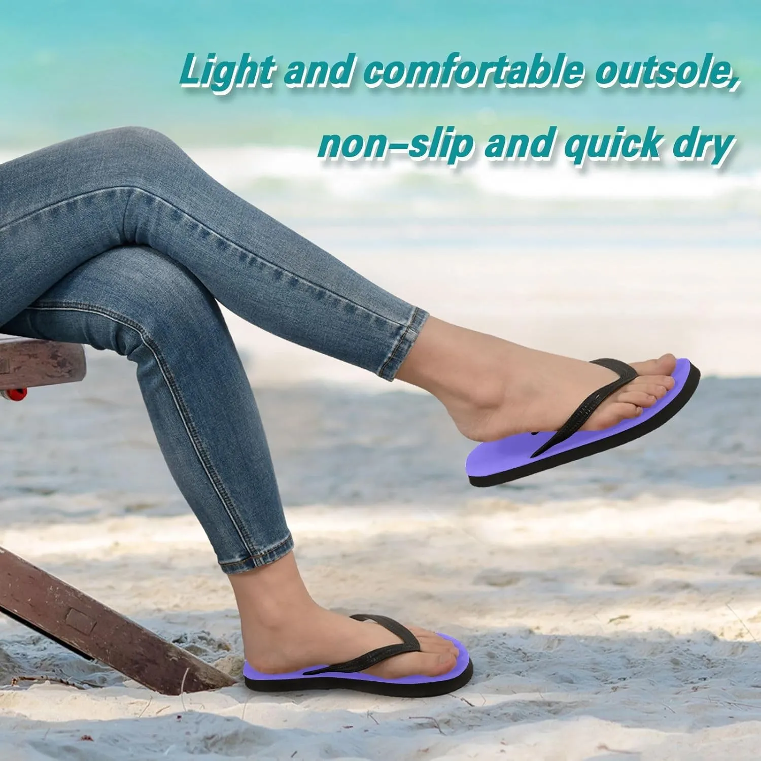 Women Beach Summer Casual Flip Flop BlackQuick Dry Sandals Slipper for Men Black