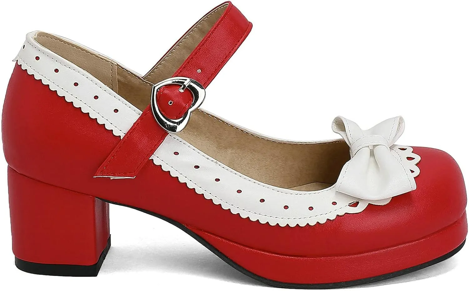 Women Bow Mary Jane Shoes Kawaii Pumps Platform Chunky Heeled Vintage Pumps Elegant Lolita Dress Shoes