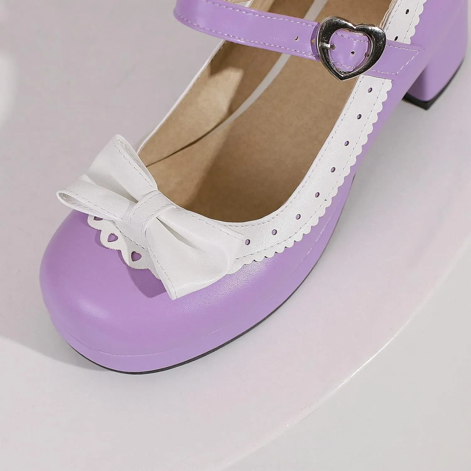 Women Bow Mary Jane Shoes Kawaii Pumps Platform Chunky Heeled Vintage Pumps Elegant Lolita Dress Shoes