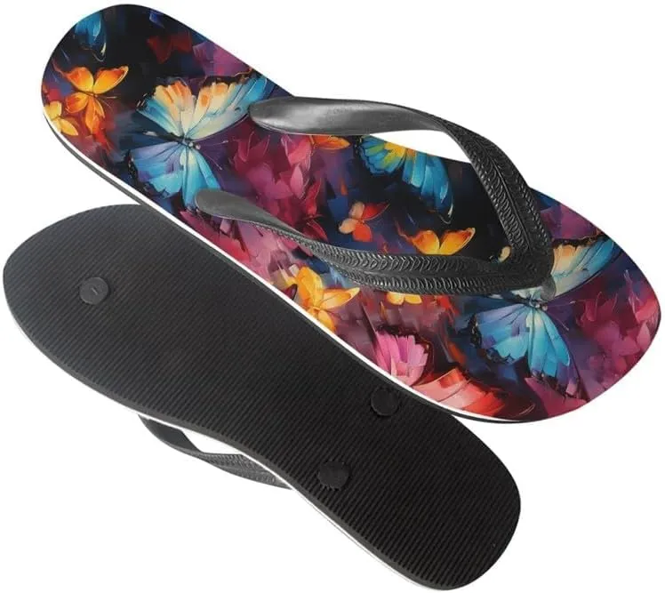 Women Camouflage Flip Flop Sandal, Sunflower Tulip Summer Lightweight Slippers Print Hawaii Holiday Thong Sandals