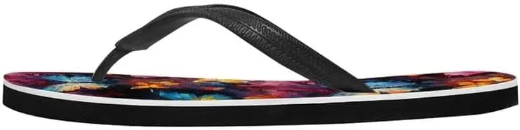 Women Camouflage Flip Flop Sandal, Sunflower Tulip Summer Lightweight Slippers Print Hawaii Holiday Thong Sandals