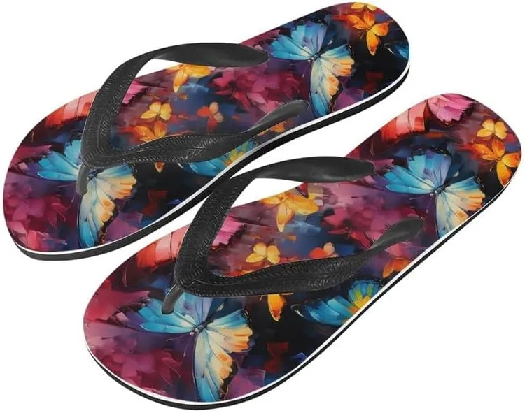Women Camouflage Flip Flop Sandal, Sunflower Tulip Summer Lightweight Slippers Print Hawaii Holiday Thong Sandals