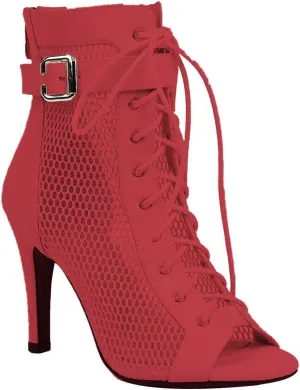 Women Classic Gladiator Sandals Summer Lace up Booties Ladies Dressy Elegant Breathable Mesh High Heeled Sandals