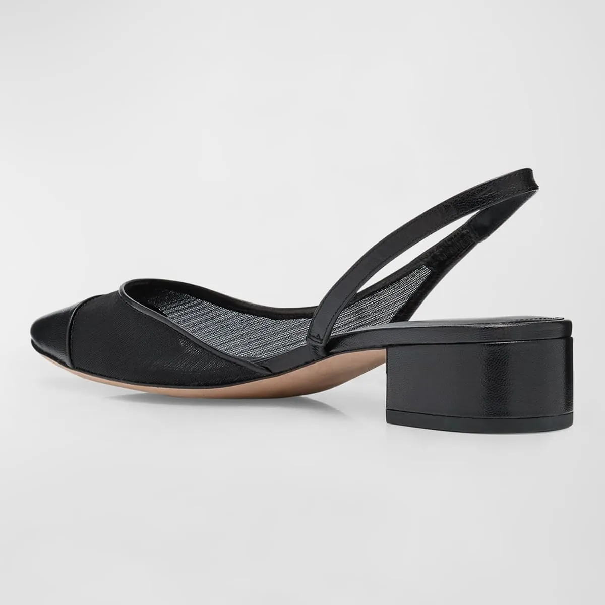 Women Closed Square Cap Toe Slingback Pumps Slip on Chunky Block Low Heels Stylish Dating Party Dress Shoes Size 4-16 US
