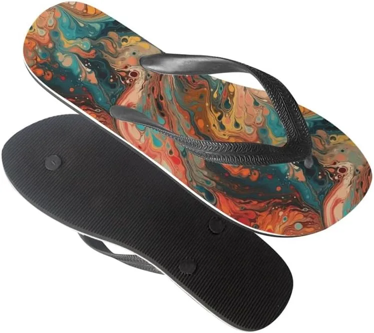 Women Galaxy Flip Flop Sandal, Animal Skull Butterfly Hotel Travel Footwear Comfort Slippers Flip Flop Sandals
