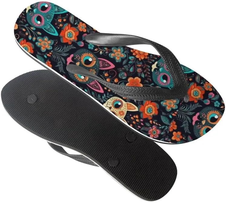 Women Geometry Flip Flop Sandal, Butterfly Sunflower Lightweight Thong Sandals Comfort Summer Beach Slippers