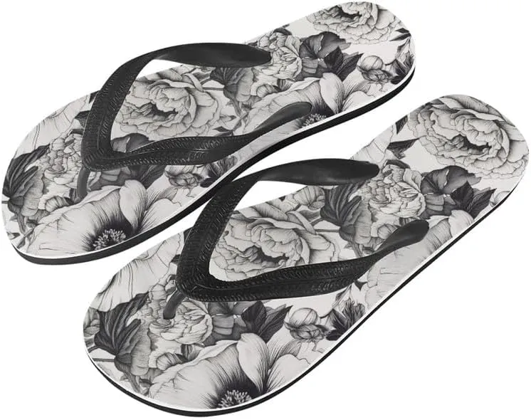 Women Geometry Flip Flop Sandal, Butterfly Sunflower Lightweight Thong Sandals Comfort Summer Beach Slippers