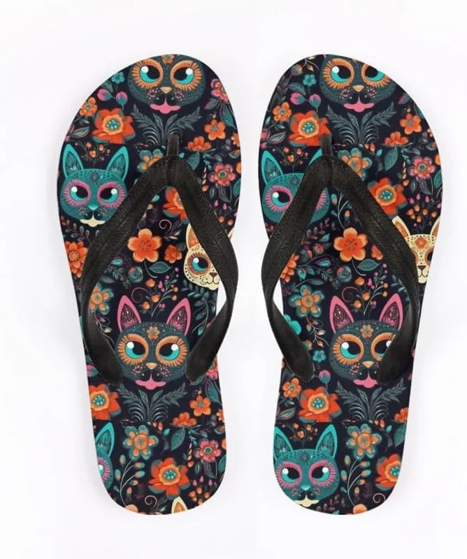Women Geometry Flip Flop Sandal, Butterfly Sunflower Lightweight Thong Sandals Comfort Summer Beach Slippers