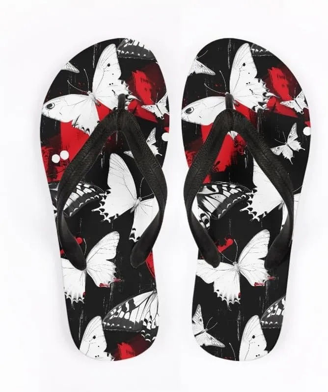 Women Geometry Flip Flop Sandal, Sunset Butterfly Hotel Travel Footwear Lotus Comfort Slippers Flip Flop Sandals