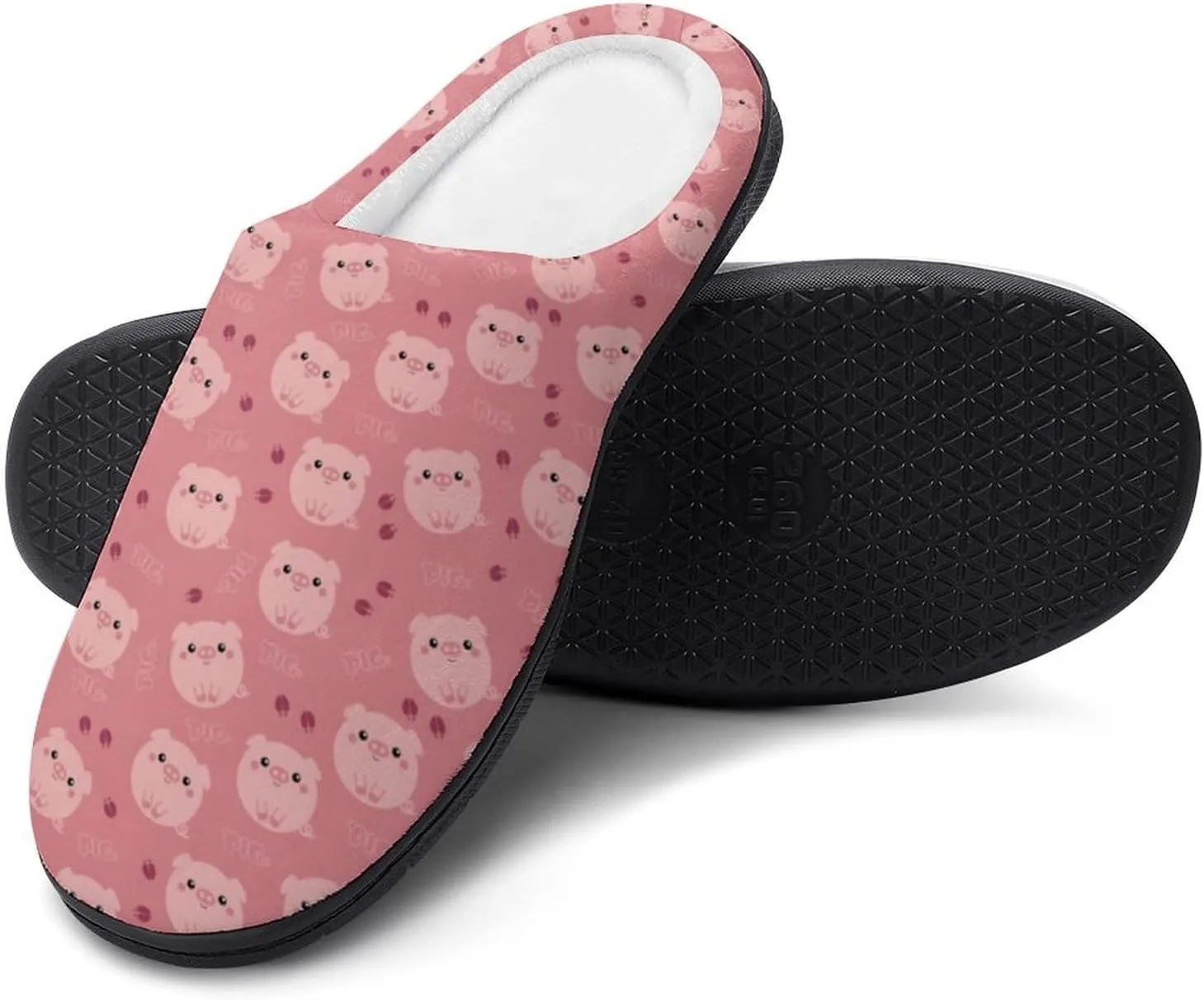 Women House Slippers Ladies Christmas Cotton Slippers Memory Foam Clog Slippers Non-Slip Warm Indoor Outdoor Shoes