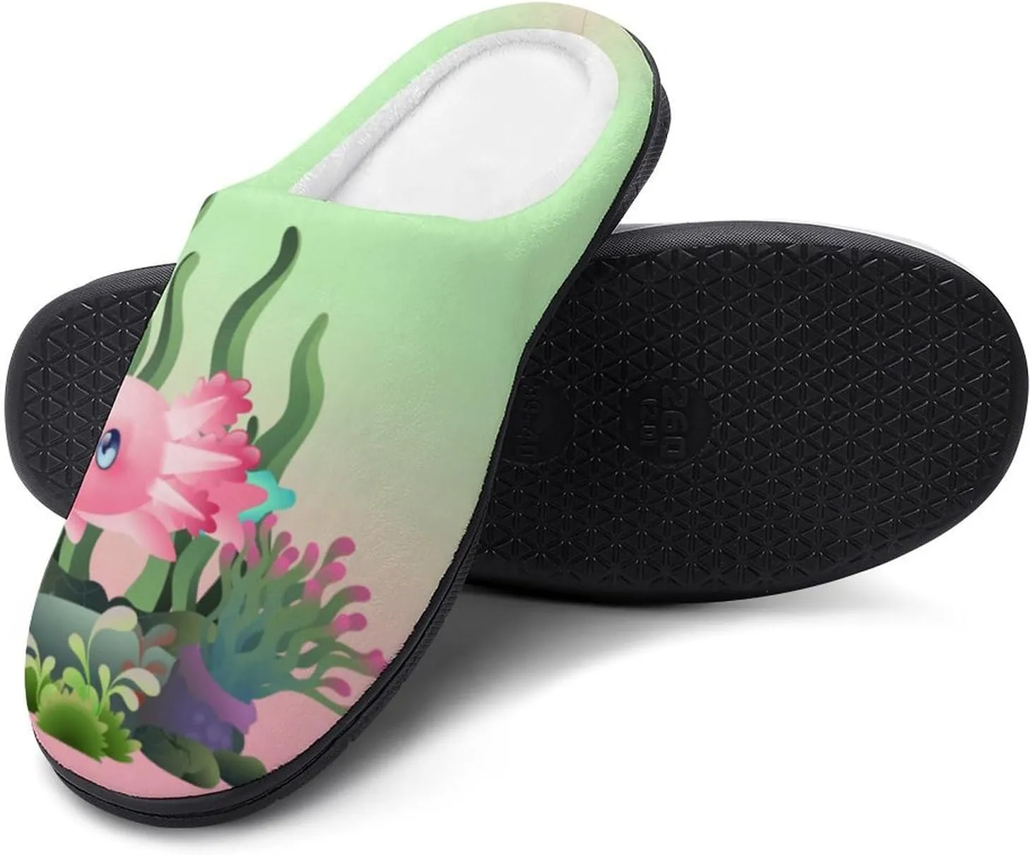 Women House Slippers Ladies Halloween Cotton Slippers Memory Foam Clog Slippers Non-Slip Sole Indoor Outdoor Shoes