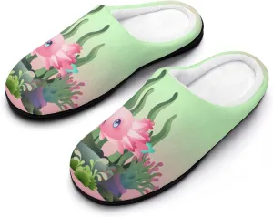Women House Slippers Ladies Halloween Cotton Slippers Memory Foam Clog Slippers Non-Slip Sole Indoor Outdoor Shoes