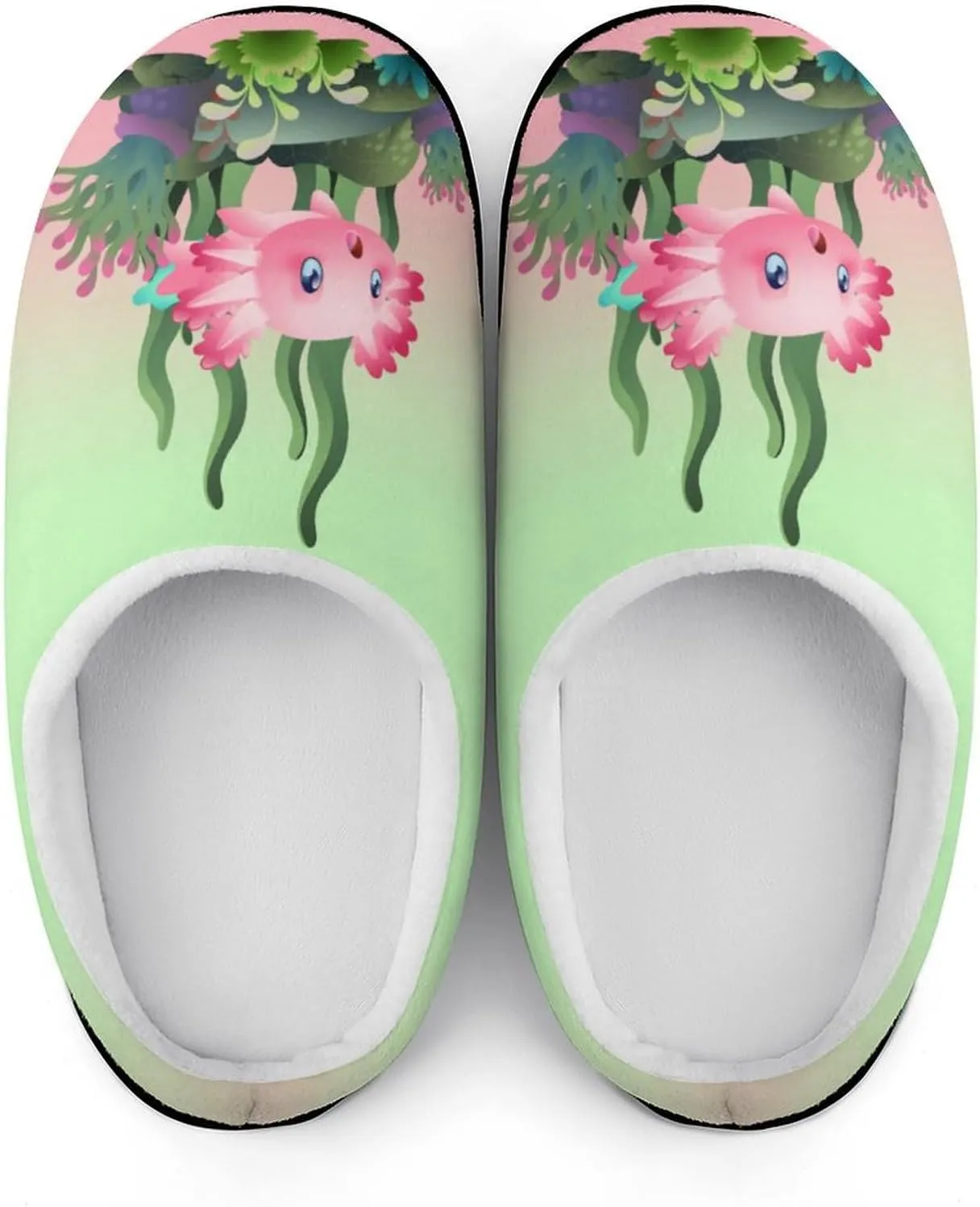 Women House Slippers Ladies Halloween Cotton Slippers Memory Foam Clog Slippers Non-Slip Sole Indoor Outdoor Shoes