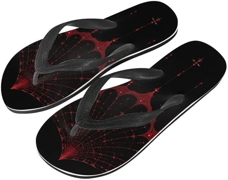 Women Retro Flip Flop Sandal Ginkgo Leaves Casual Thong Sandals Rose Feather Couple Beach Sandals Indoor or Outdoor