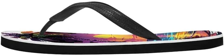 Women Retro Flip Flop Sandal Ginkgo Leaves Casual Thong Sandals Rose Feather Couple Beach Sandals Indoor or Outdoor