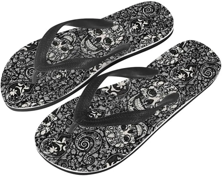 Women Retro Flip Flop Sandal Ginkgo Leaves Casual Thong Sandals Rose Feather Couple Beach Sandals Indoor or Outdoor