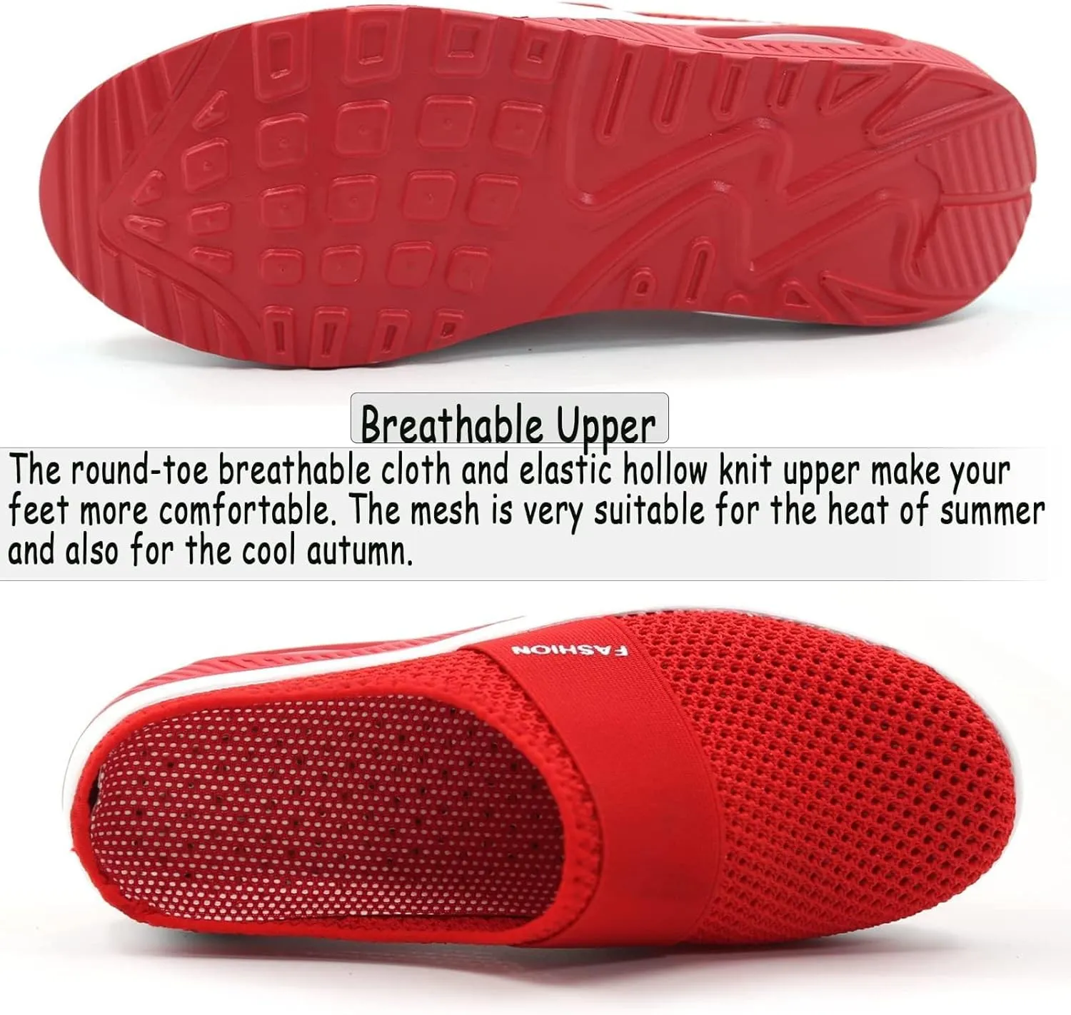 Womens Air Cushion Slip-On Orthopedic Diabetic Walking Shoes with Arch-Support Mesh Orthotic Comfortable Sneakers Slip-On Mule Open Back Breathable Lightweight Slippers