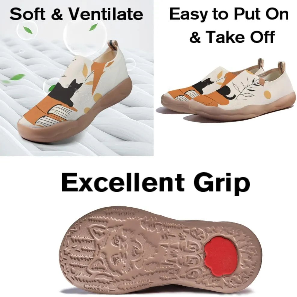 Women's Art Painted Travel Shoes Slip-on Casual Knitted Loafers Light and Comfortable Fashionable Sneakers