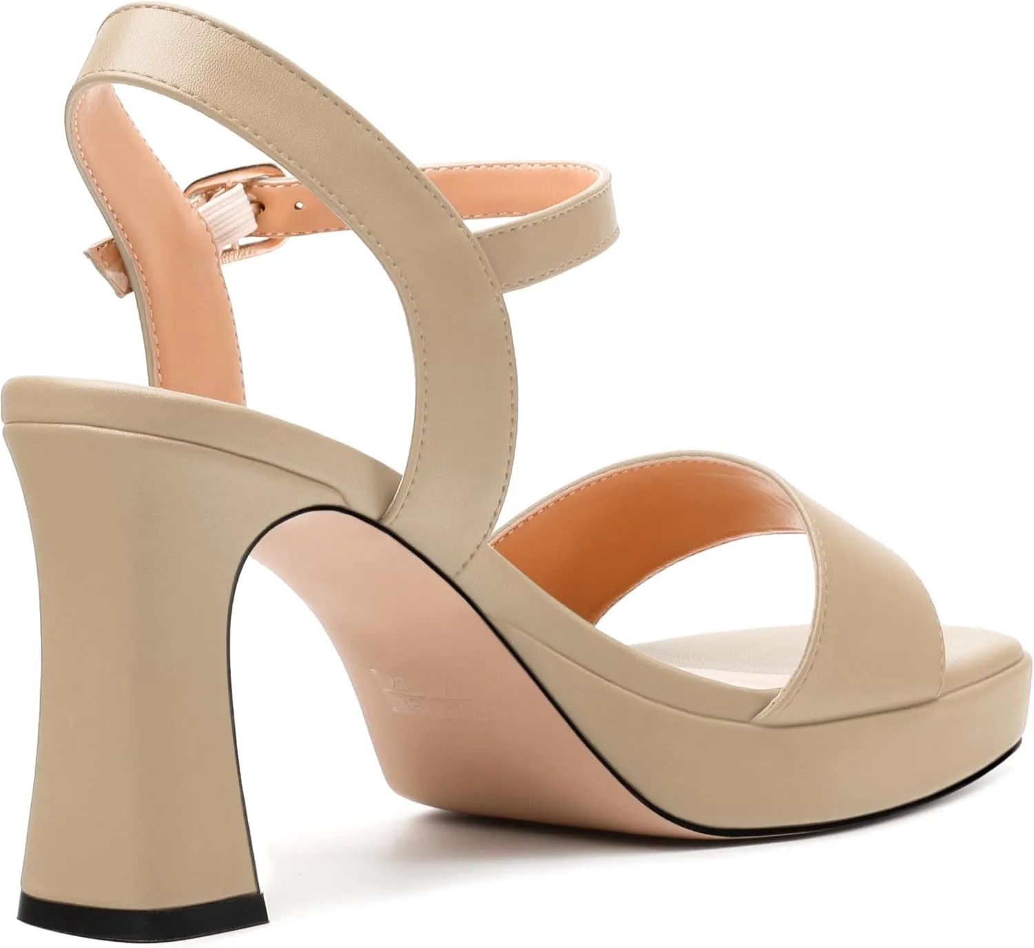 Womens Block High Heel Platform Sandals, Open Toe Ankle Strap Comfort Sandals, Womens Dressy Sandals