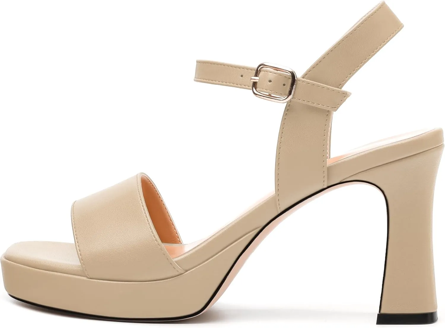Womens Block High Heel Platform Sandals, Open Toe Ankle Strap Comfort Sandals, Womens Dressy Sandals