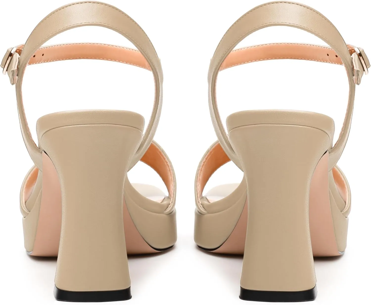 Womens Block High Heel Platform Sandals, Open Toe Ankle Strap Comfort Sandals, Womens Dressy Sandals