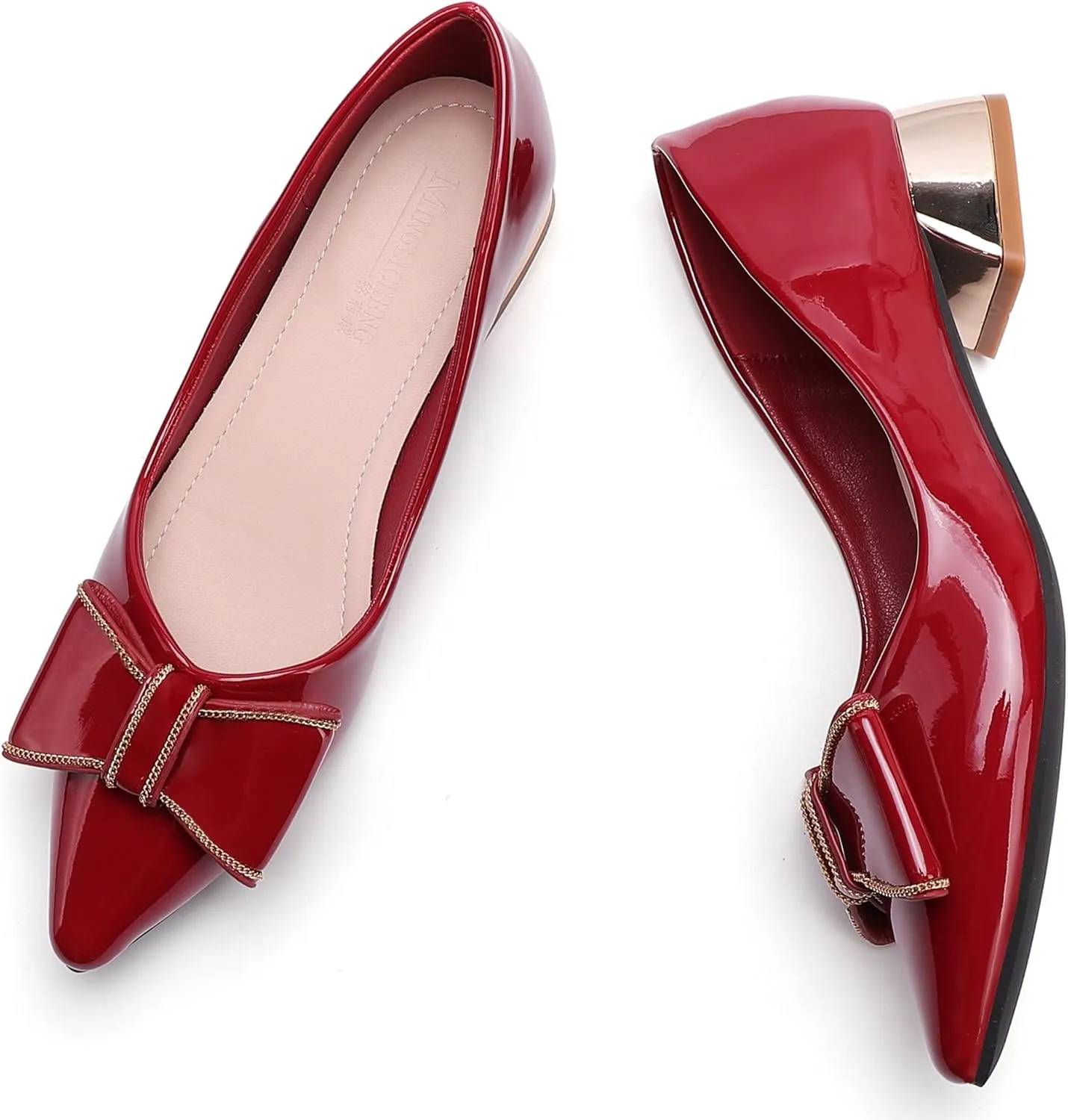 Women's Chunky Closed Toe Low Block Heels Work Pumps Comfortable Dress Wedding Shoes for Party Office