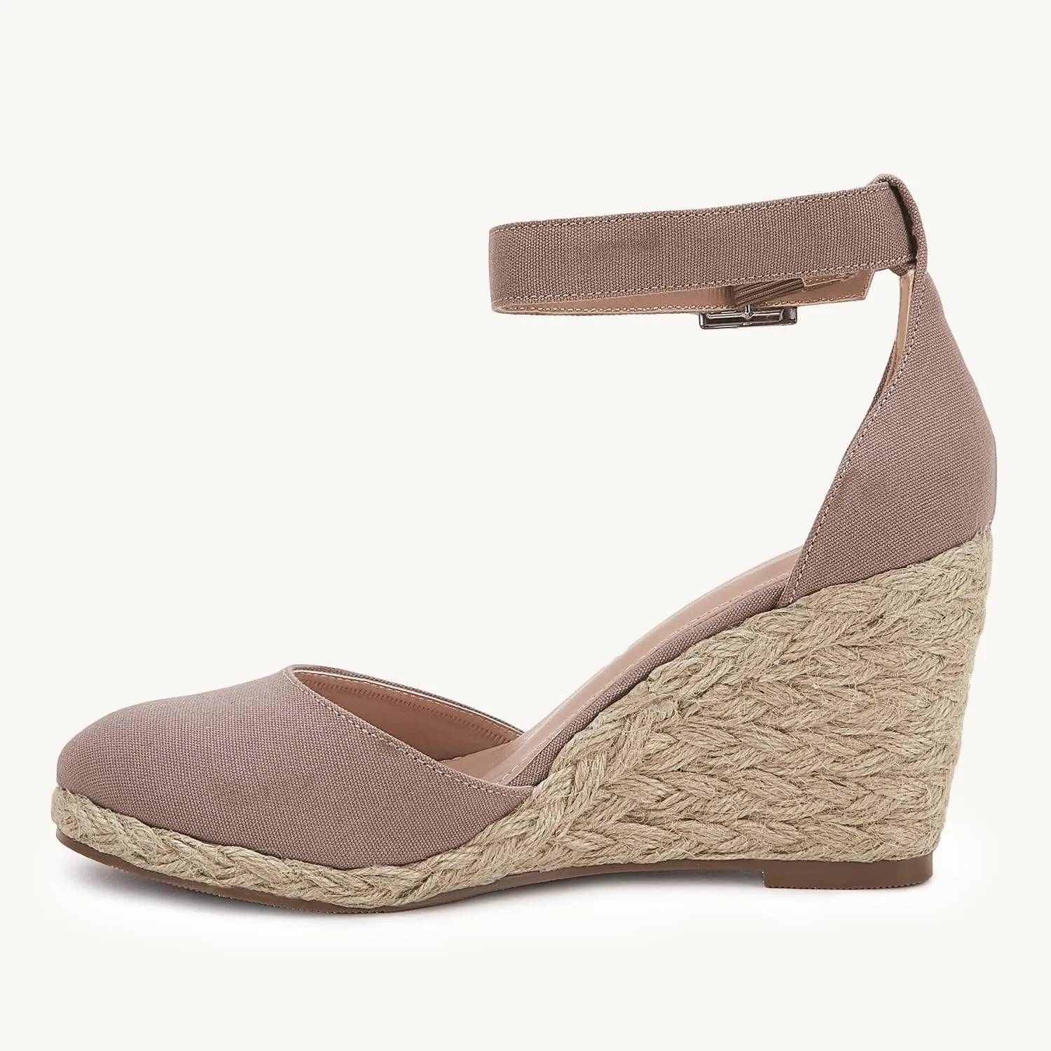 Womens Closed Toe Espadrilles Wedges Shoes Platform Heel Ankle Strap Buckle Dress Sandals