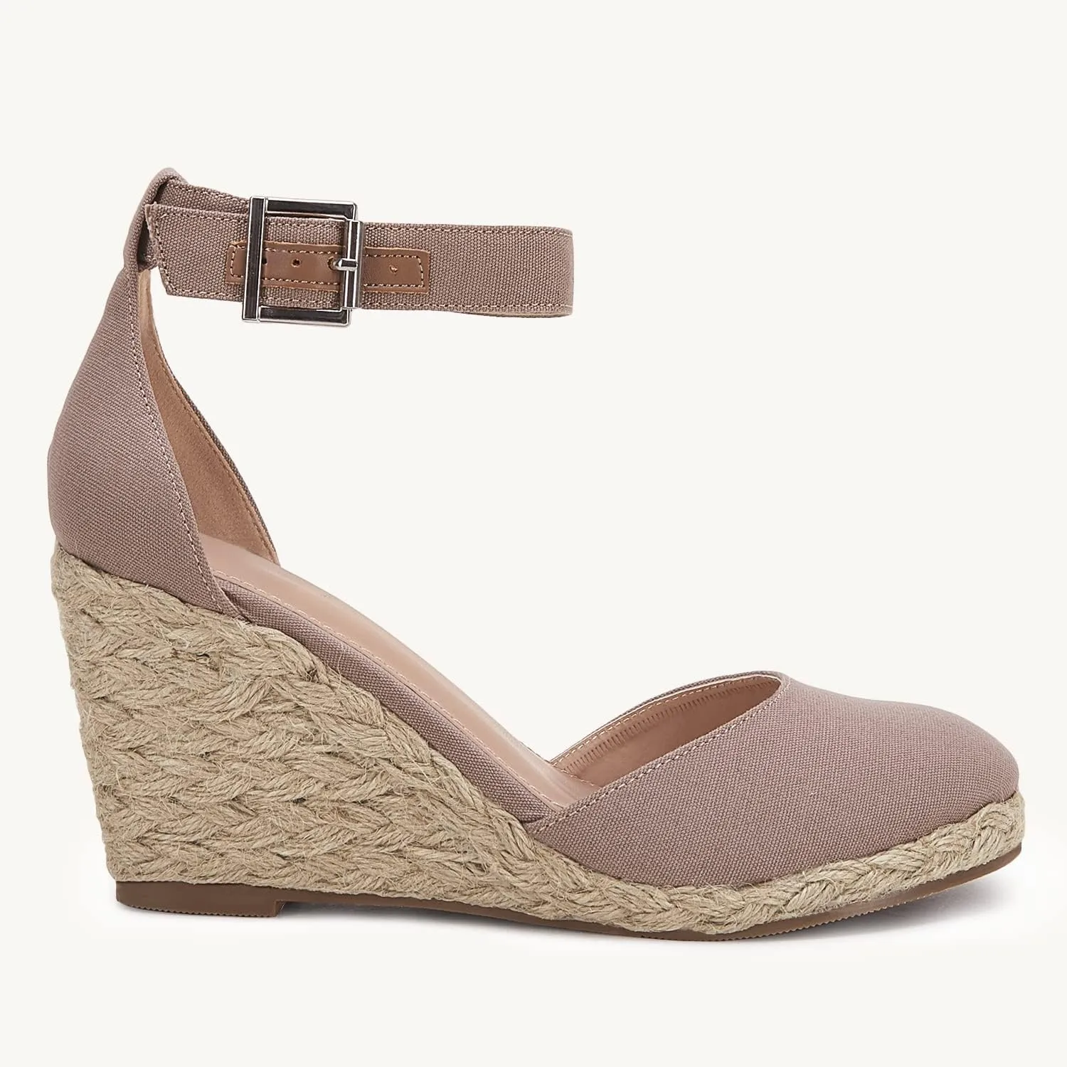 Womens Closed Toe Espadrilles Wedges Shoes Platform Heel Ankle Strap Buckle Dress Sandals