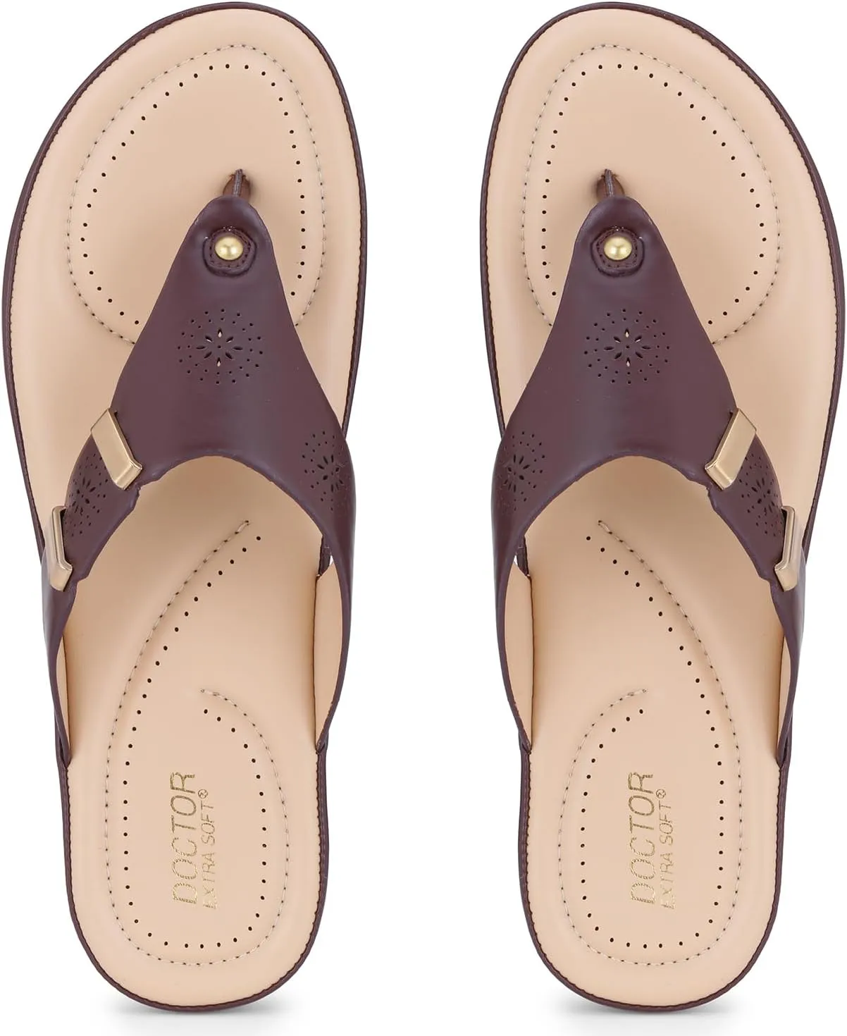 Women's Comfortable Memory Foam Thong Doctor Slippers/Flip-Flops| Fashionable Casual & Stylish| Lightweight & Breathable|Outdoor Synthetic Casual Chappals Sandals Ladies/Girls D-617