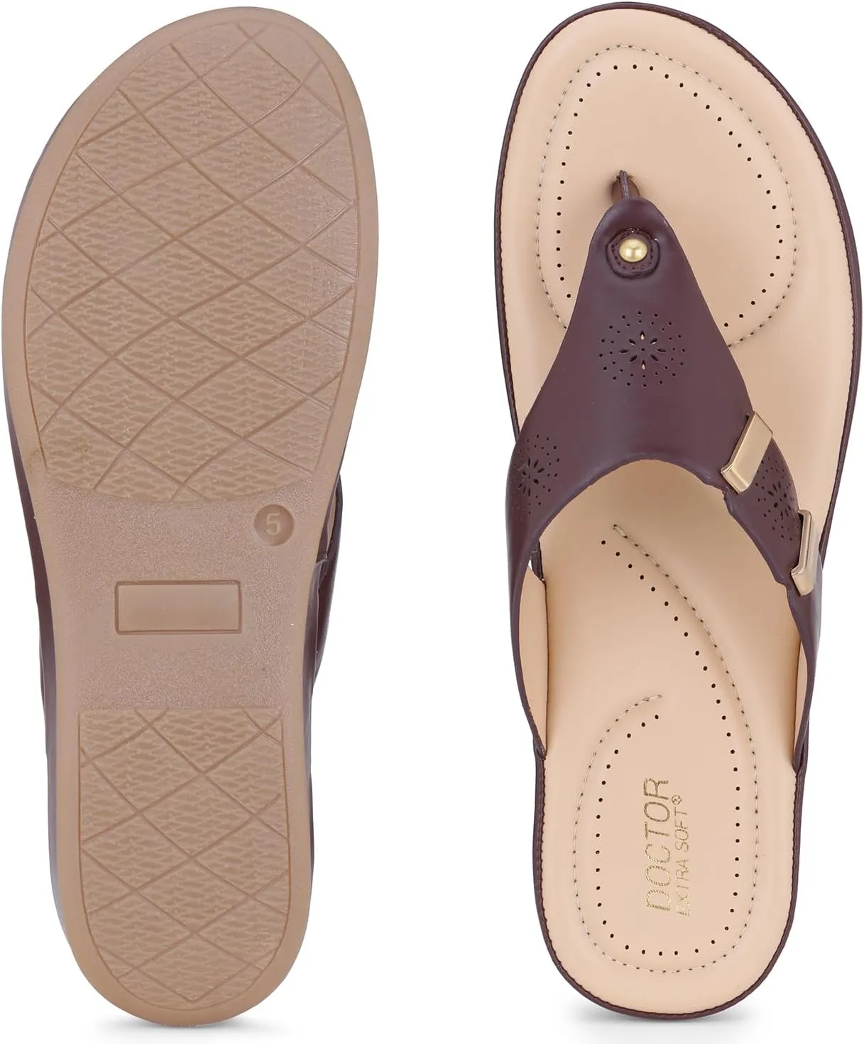Women's Comfortable Memory Foam Thong Doctor Slippers/Flip-Flops| Fashionable Casual & Stylish| Lightweight & Breathable|Outdoor Synthetic Casual Chappals Sandals Ladies/Girls D-617