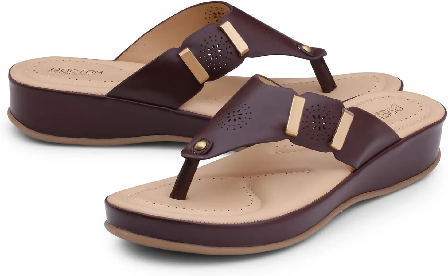 Women's Comfortable Memory Foam Thong Doctor Slippers/Flip-Flops| Fashionable Casual & Stylish| Lightweight & Breathable|Outdoor Synthetic Casual Chappals Sandals Ladies/Girls D-617