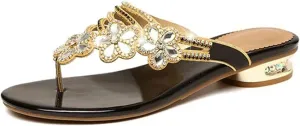 Women's Dignified elegance Open Toe Summer Slides - Outdoor Evening Flip-Flop