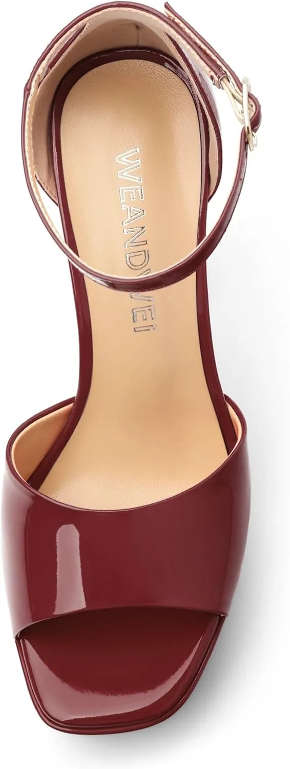 Women's Fashion High Heel Square Toe Platform Sandals, Open Toe Ankle Strap Sandals for women, Elegant and Comfortable Date Party Banquet Dress Shoes