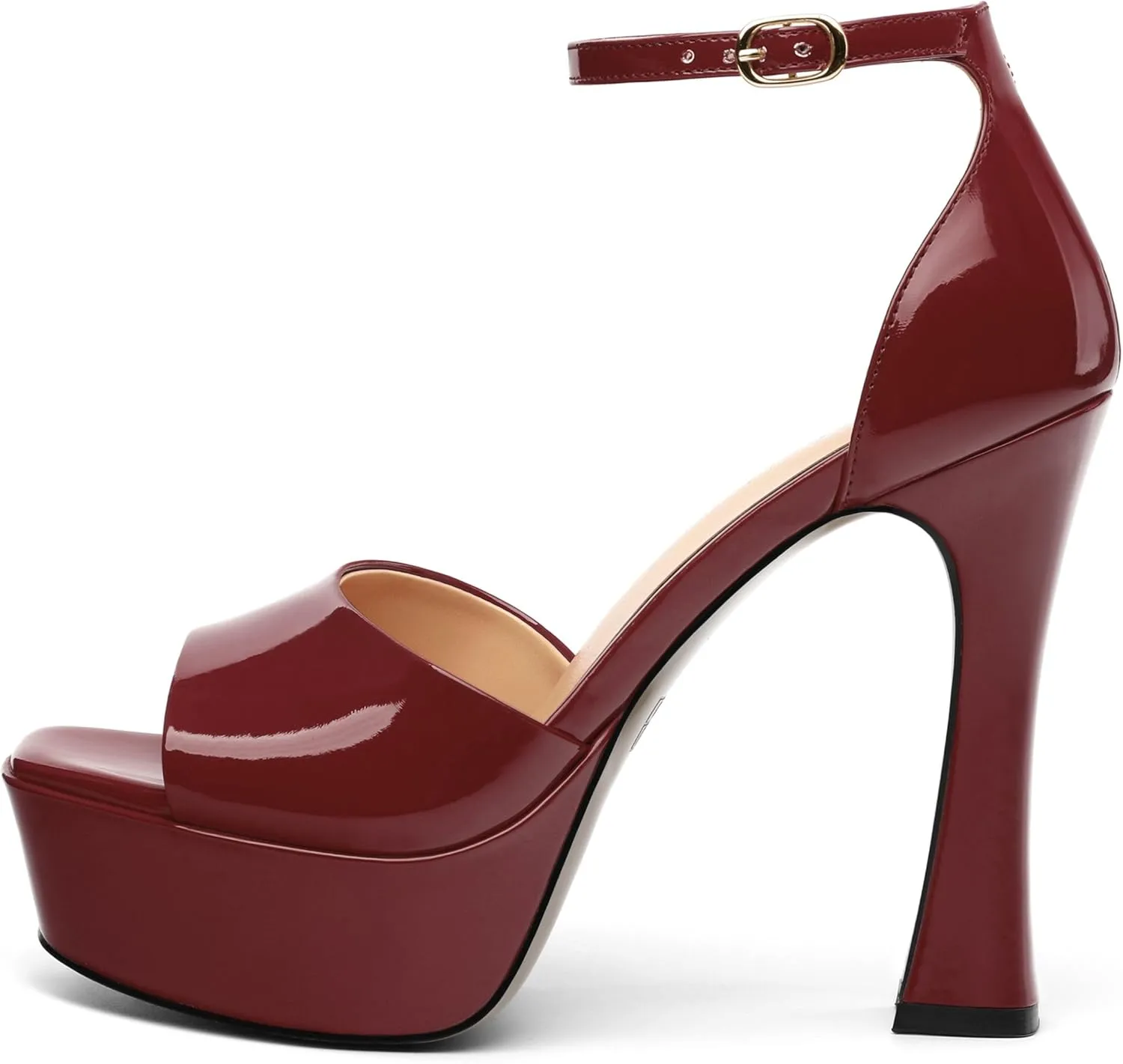 Women's Fashion High Heel Square Toe Platform Sandals, Open Toe Ankle Strap Sandals for women, Elegant and Comfortable Date Party Banquet Dress Shoes