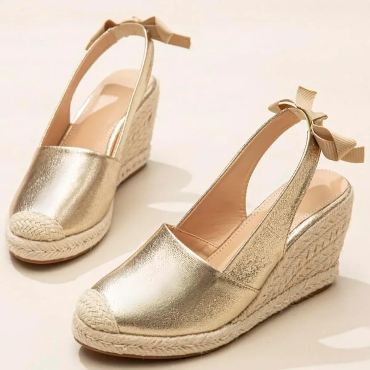 Womens Fashionable Espadrille Wedge Sandals - Closed Toe Bandage Design with Adjustable Slingback - Stylish Platform Summer Shoes TDLJ26