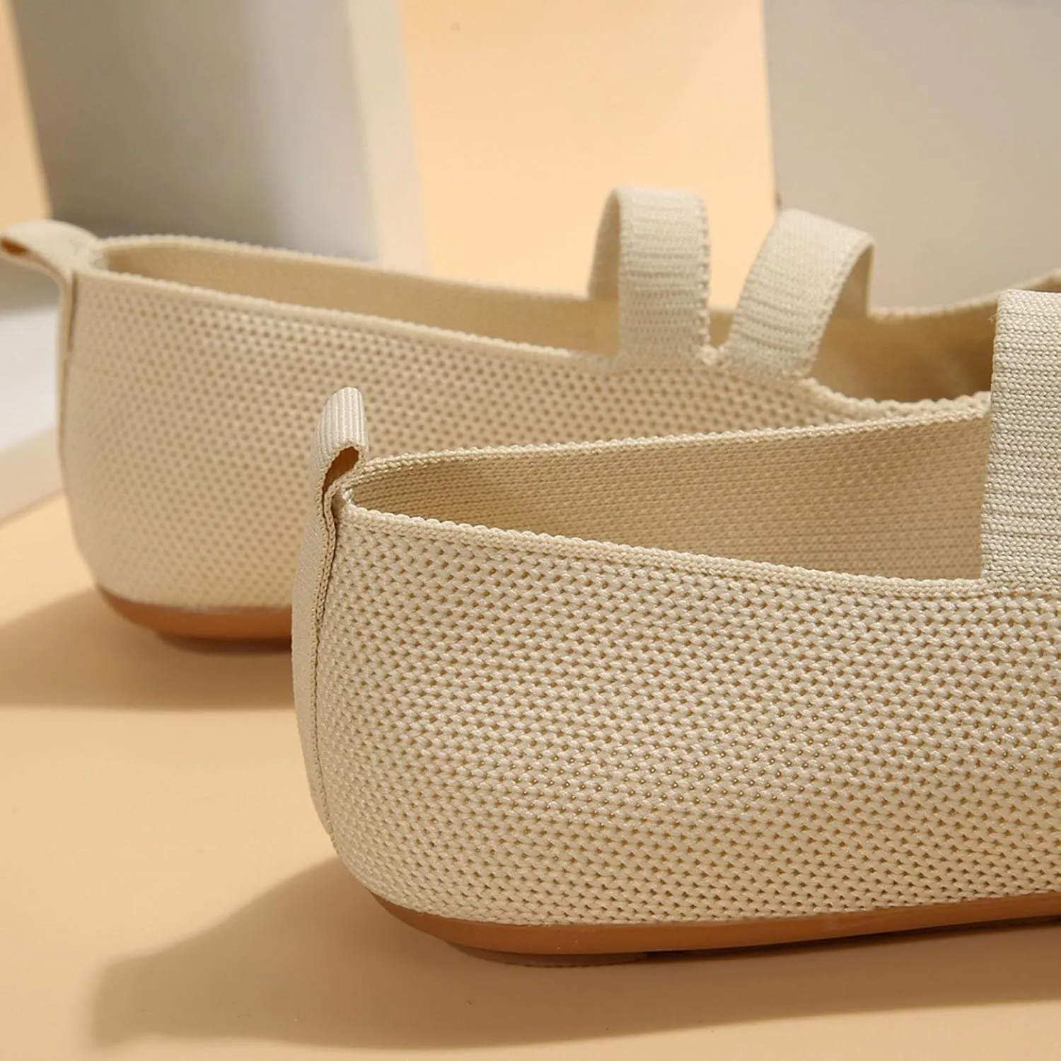 Women's Flat Ballet Shoes Knit Flat Shoes Round Toe Slip on Women Flats for Dressy Casual Office Work Wedding