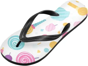 Womens Flip Flops Macaron Color LollipopNon-Slip Casual Beach Slippers Rubber Sandals214B2621