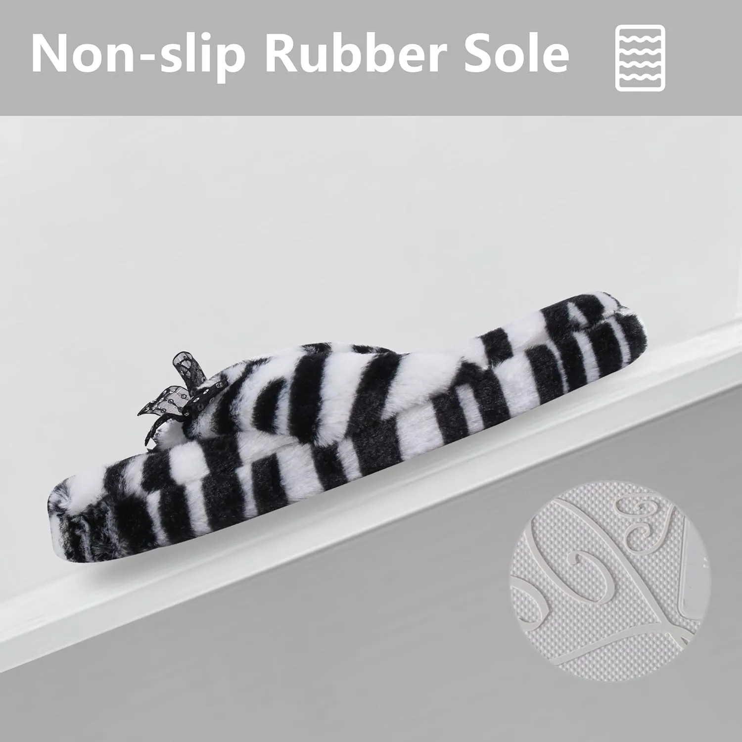 Women's Girls Soft Fluffy Indoor House Flip-Flops Non-Slip SPA Thong Slippers