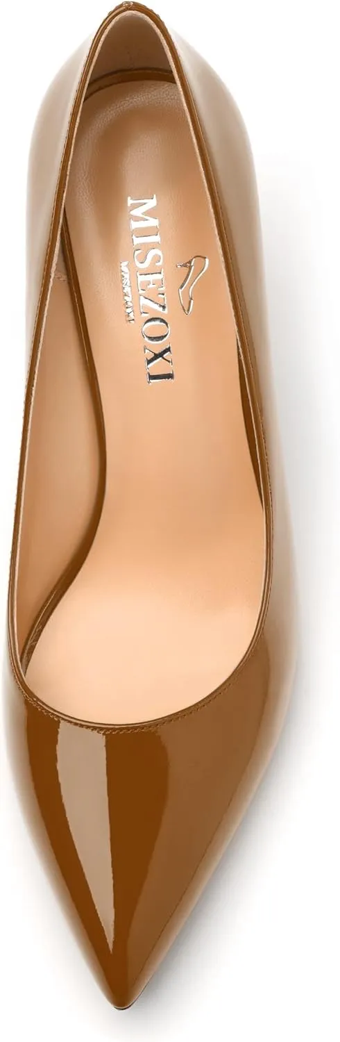 Womens High Heel Pumps, Pointed Toe Chunky Heel Pumps for Women, Daily Dress Shoes for Workplace 3.3"
