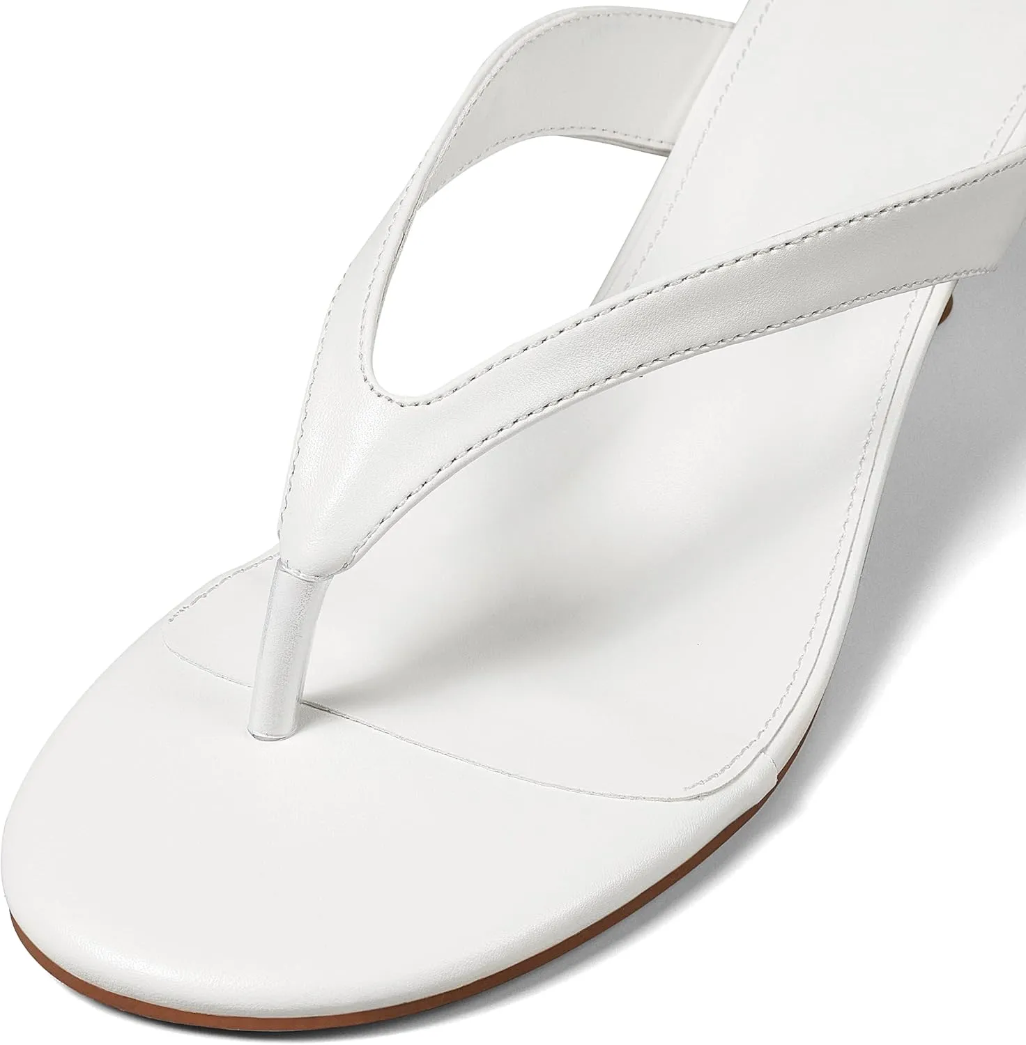 Womens Kitten Heel Sandals Round Open Toe Flip Flop Heels One Strap Slides Short Heeled Sandals for Women