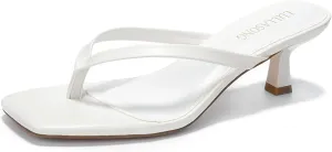Women's Kitten Heels Sandals Square Open Toe Flip Flop Heels 1.8-2 Inch Heeled Sandals for Women