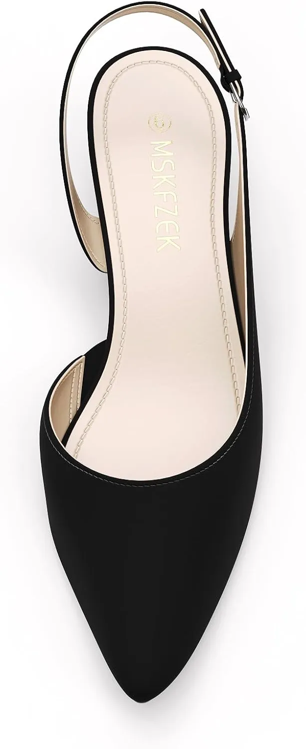 Women's Low Heel Slingback Pumps