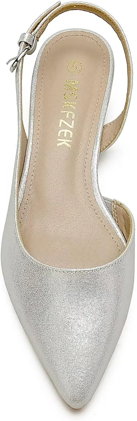 Women's Low Heel Slingback Pumps