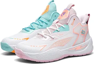 Women's Men's High-Top Basketball Shoes Breathable Anti-Slip and Wear-Resistant Soles Running Shoes Graffiti Design Fashionable Sports Shoes