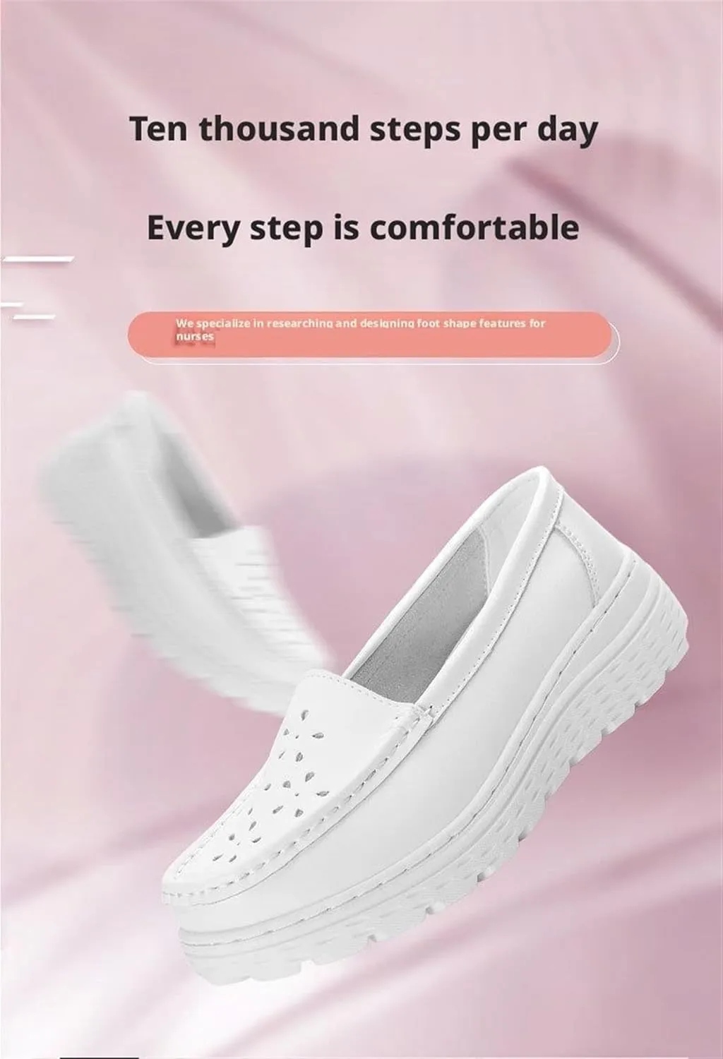 Womens Nurse Shoes On Lightweight White Slip Resistant High Arch Support Healthcare Work Shoes