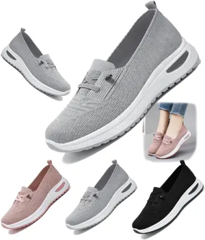 Women's Orthopedic Slip-On Walking Shoes Breathable Mesh, Arch Support, Non-Slip, Lightweight Wide Width Sneakers with Soft Sole & Memory Foam