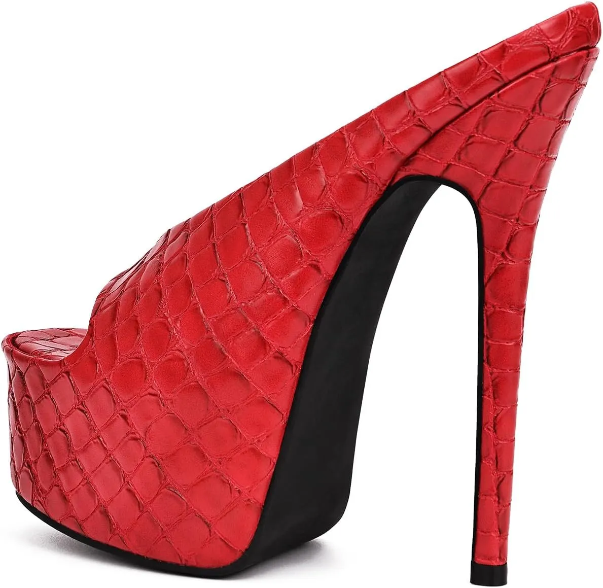 Women's Platform High Stiletto Heels Open Slip On Sandals Peep Toe Pumps Shoes for Dress Wedding Party Club 6 inch Heels