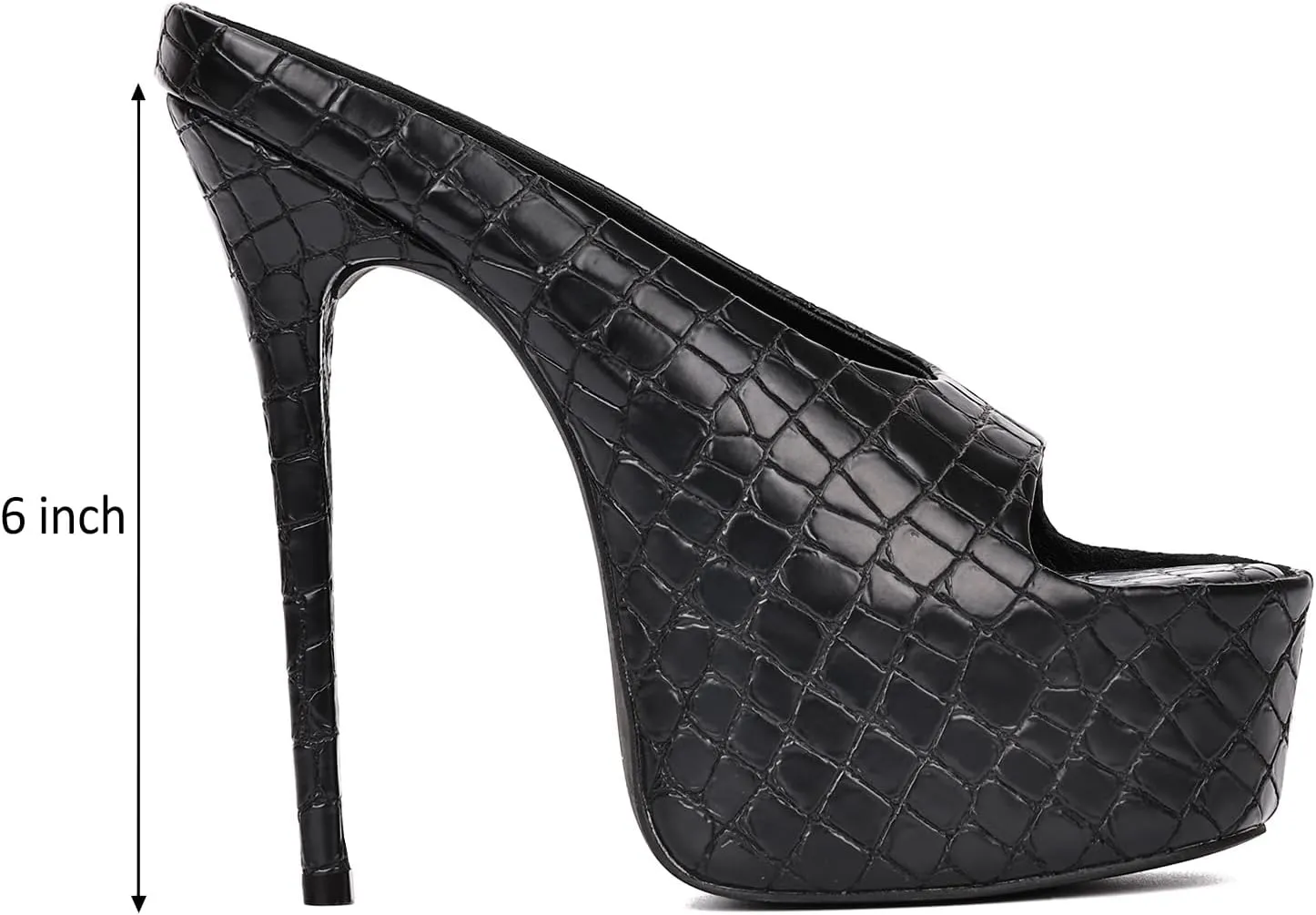 Women's Platform High Stiletto Heels Open Slip On Sandals Peep Toe Pumps Shoes for Dress Wedding Party Club 6 inch Heels