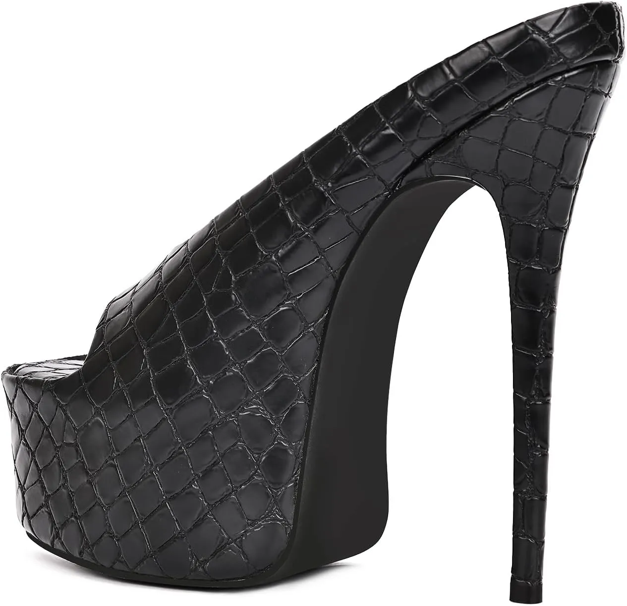 Women's Platform High Stiletto Heels Open Slip On Sandals Peep Toe Pumps Shoes for Dress Wedding Party Club 6 inch Heels