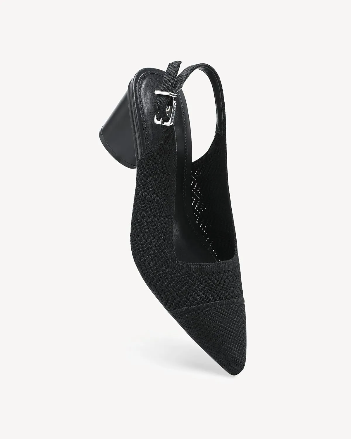 Women's Pointed Toe Chunky Block Heel Slingback Pumps